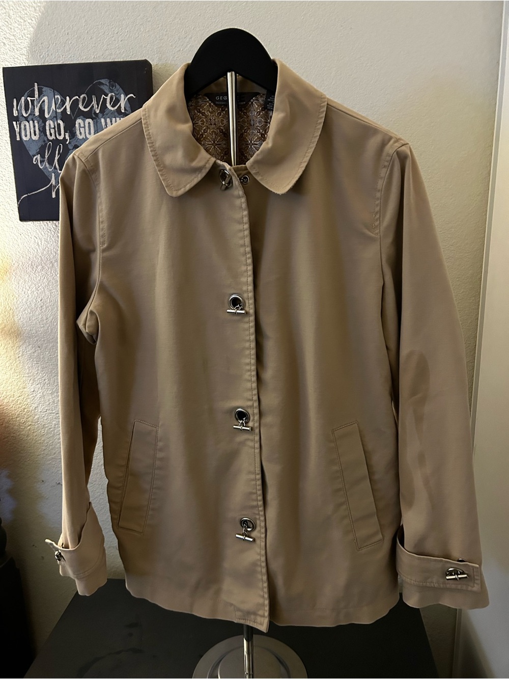 George Women's Tan Trench Coat with Toggle Closures